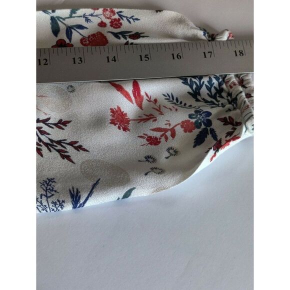 Mudd Womens Floral Quarter‎ 3/4 Sleeve Dress Tie V-Neck White Size Small - Picture 7 of 10